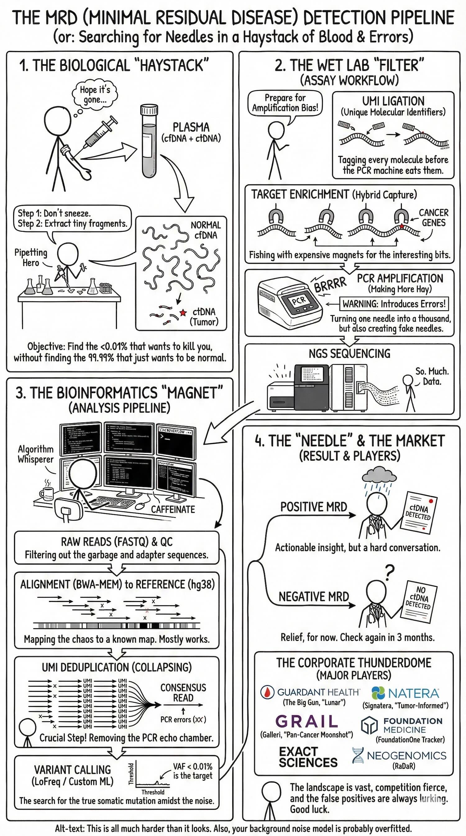 The MRD Detection Pipeline: Searching for Needles in a Haystack of Blood & Errors